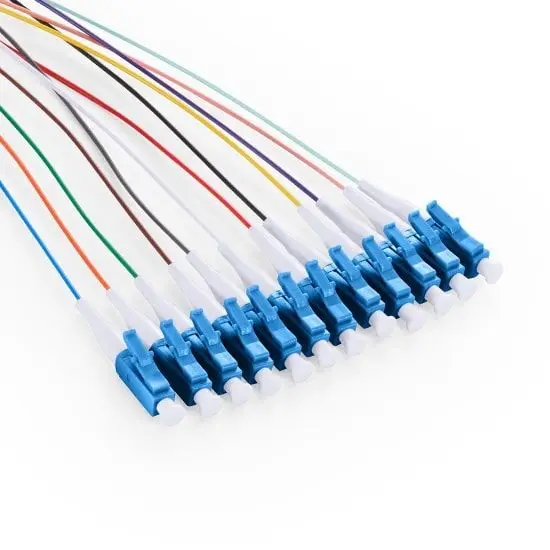 12 Cores Pigtail Fibers Single-Mode Bunch Fiber Optic Pigtail LC/UPC PVC/LSZH Outer Jacket