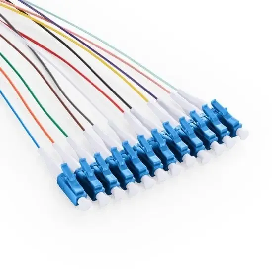 12 Cores Pigtail Fibers Single-Mode Bunch Fiber Optic Pigtail LC/UPC PVC/LSZH Outer Jacket