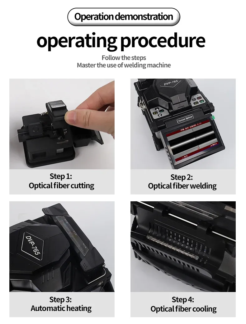 APT-DVP DVP-765 Fiber Optic Fusion Splicer FTTX Use DC 12V Power 1 Year Warranty