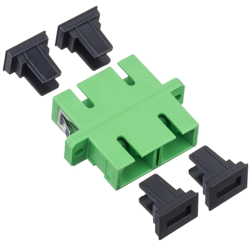 Single Mode SC APC Fiber Optic Adapter Dual Fiber Coupler with Flange Plate Telecom Grade Connector for FTTH Networks-boxintelecom