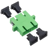 Single Mode SC APC Fiber Optic Adapter Dual Fiber Coupler with Flange Plate Telecom Grade 