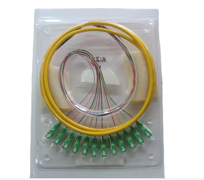 FTTH Pigtails Fiber Optic Bundle Pigtails SCAPC Connector 12 Color 0.9mm SM