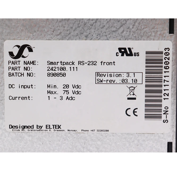 Eltek EsmartPack Monitor Power Controller Eltek SmartPack RS-232 Front 242100.111-boxintelecom