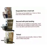 Ftth  Round ADSS Cable Suspension Clamp J-hook Suspension Clamp Pole Clamp Use for ADSS Ca