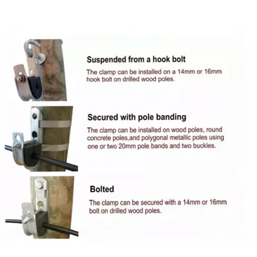 Ftth  Round ADSS Cable Suspension Clamp J-hook Suspension Clamp Pole Clamp Use for ADSS Cable