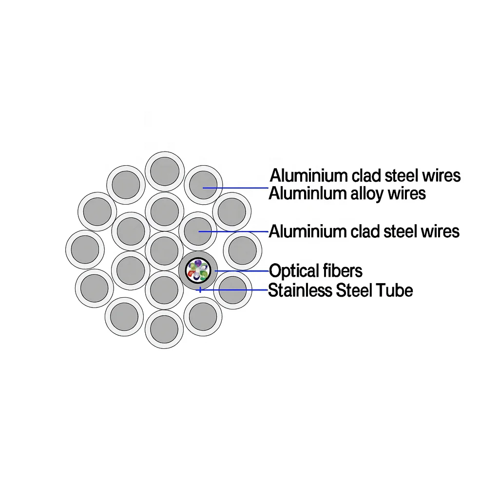 Stranded Stainless Steel Loose Tube OPGW Cable| Optical Ground Wire for Power Transmission