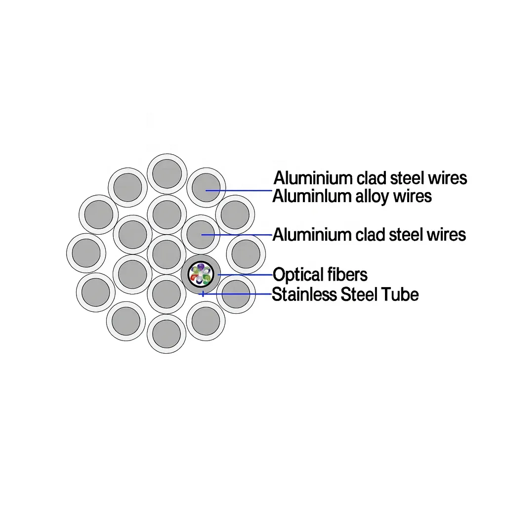 Stranded Stainless Steel Loose Tube OPGW Cable| Optical Ground Wire for Power Transmission