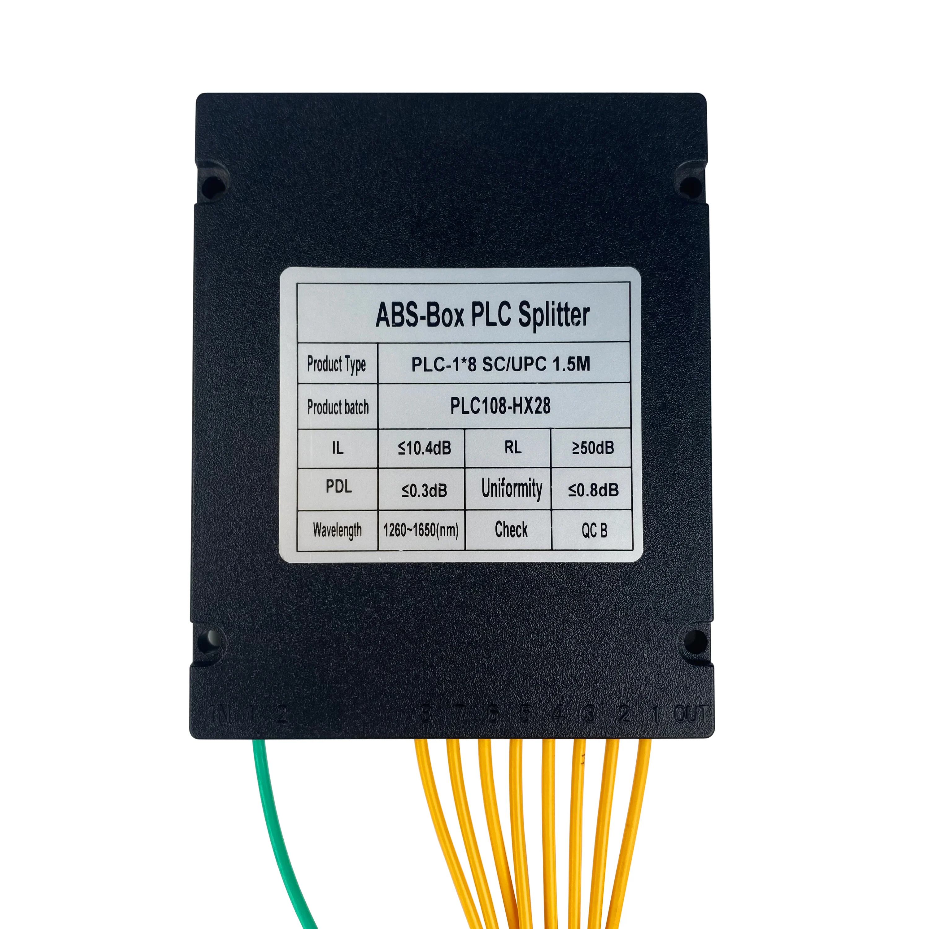 Hot Selling 1x8 ABS PLC Fiber Optic Splitter with SC UPC Connector Ftth Passive Splitter f