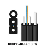 FTTH Drop Cable GJYXCH 2 Core Outdoor Fiber Optic Cable with FRP/QFRP/Steel Strength Membe