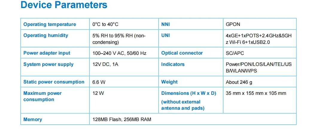 ONU ONT High Quality EG8145X6-10 GPON 4GE+2USB+1TEL+WIFI2.4G/5G WIFI6 Dual Band FTTH Fiber Optic Equipment