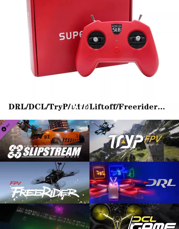 SL8 Drone Emulator Practice FPV Remote Control, Crossing Machine DRL DJI DCL and Other Liftoff