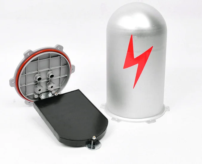 OPGW Fiber Optic Splice Closure 2-In/2-Out Aluminum Alloy Dome Splice Box for Fiber Optic Cable