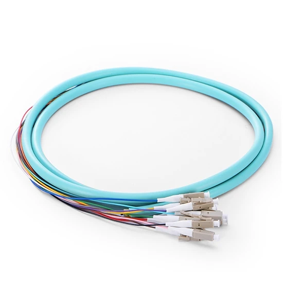 12 Fibers OM3&OM4 Multimode Bunch Fiber Optic Pigtail, PVC/ LSZH Outer Jacket