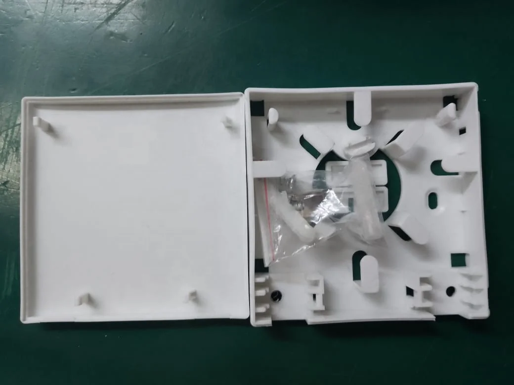 QD-APT Socket Fiber Ftth Box 2 Ports Desktop Wall Socket Terminal ABS Fiber Optic Junction