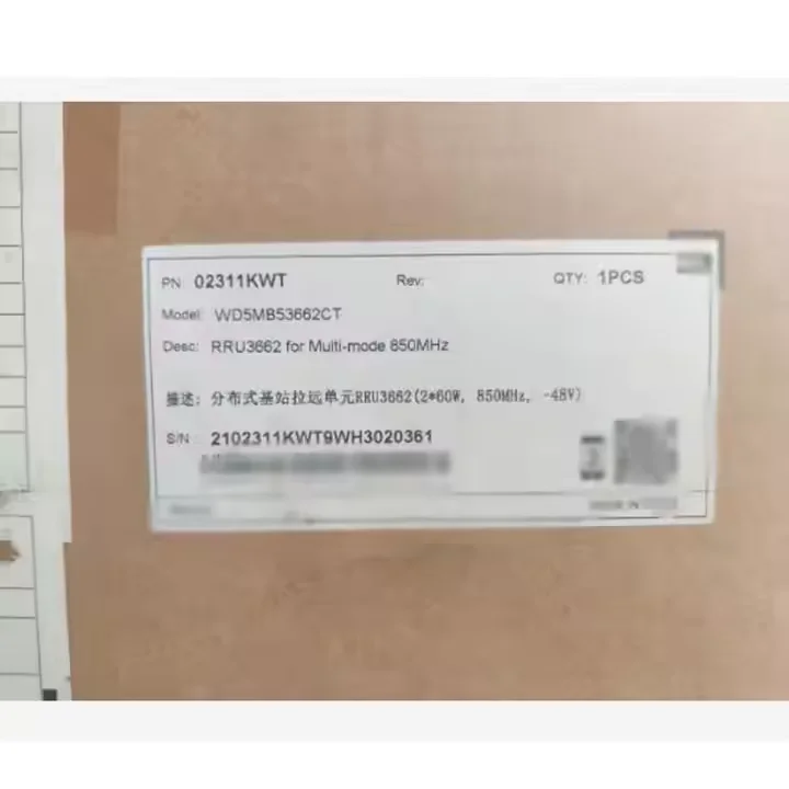 CDMA Wireless RRU3662 Fiber Optic Equipment 850MHz Remote Radio Unit 02311KWT WD5MB53662CT Base Station FDD GSM UMTS Fiber Optic-boxintelecom