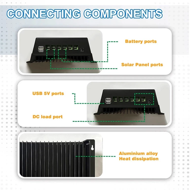 Smart MPPT 100A Solar PV Regulator AUTO 4000W 12V/24V/36V/48V Mppt Solar Charge Controller 60A Switch LED