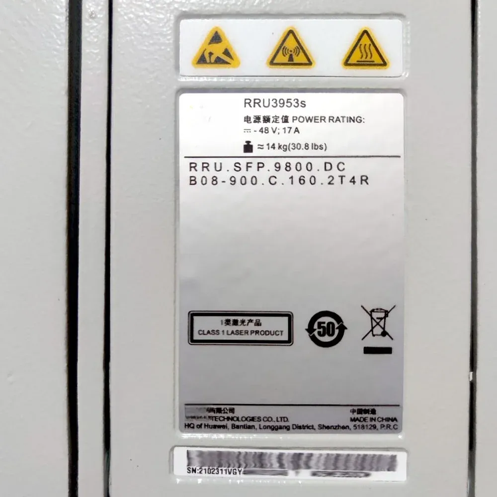 Wholesale Remote Radio Unit RRU3953s 900M DC 2*80W WD5ME3953SCM 02311VGY 2T4R Outdoor RF Remote Unit-boxintelecom