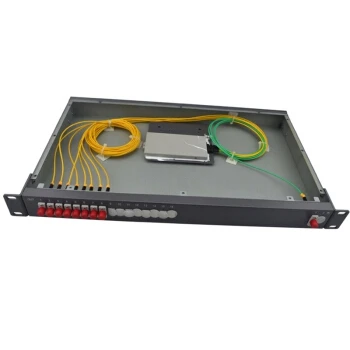 Customizable 1U SC Type Rack Mount Fiber Optic Patch Panel with 16 Port Connectors PLC Spl