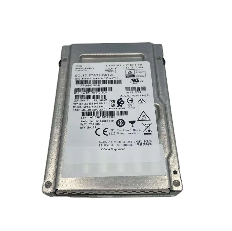 NEW P06042-005 TPM53840S5xnNTRI KPM51RUG3T84 3.84TB SAS SSD in Stock for HPE