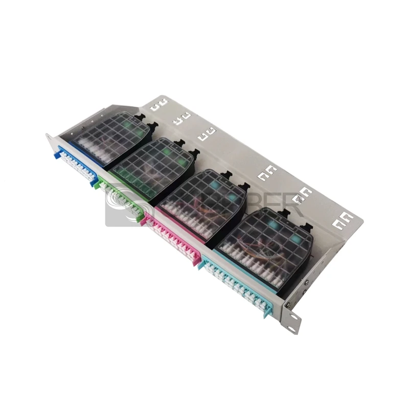 High Density 96cores SC/UPC Fiber Optic Patch Panel Fixed Type Cable Management Holes 4G W