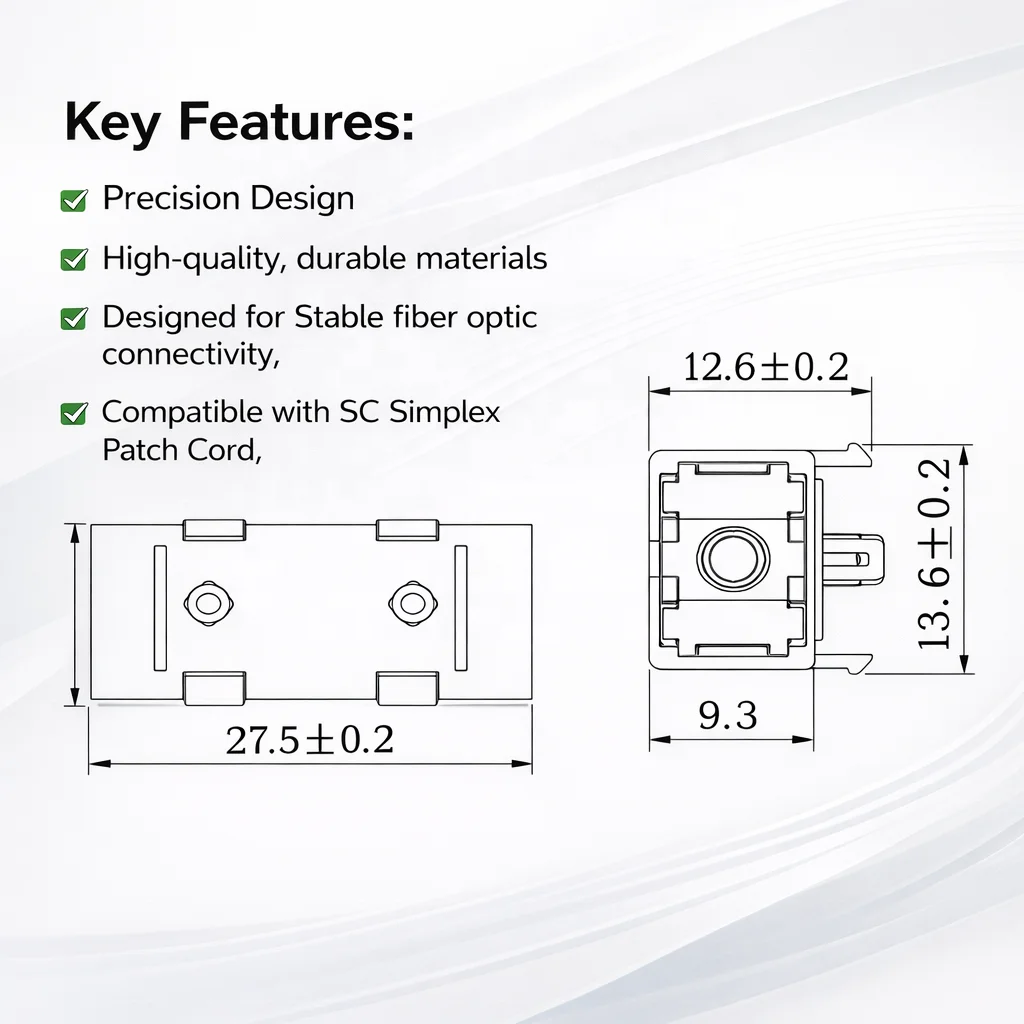SC Simplex OS2 MM OM3 OM4 Fiber Optic Adapter/Coupler Without Flange With Legs for SingleM