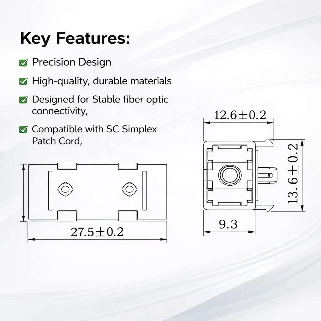 SC Simplex OS2 MM OM3 OM4 Fiber Optic Adapter/Coupler Without Flange With Legs for SingleM
