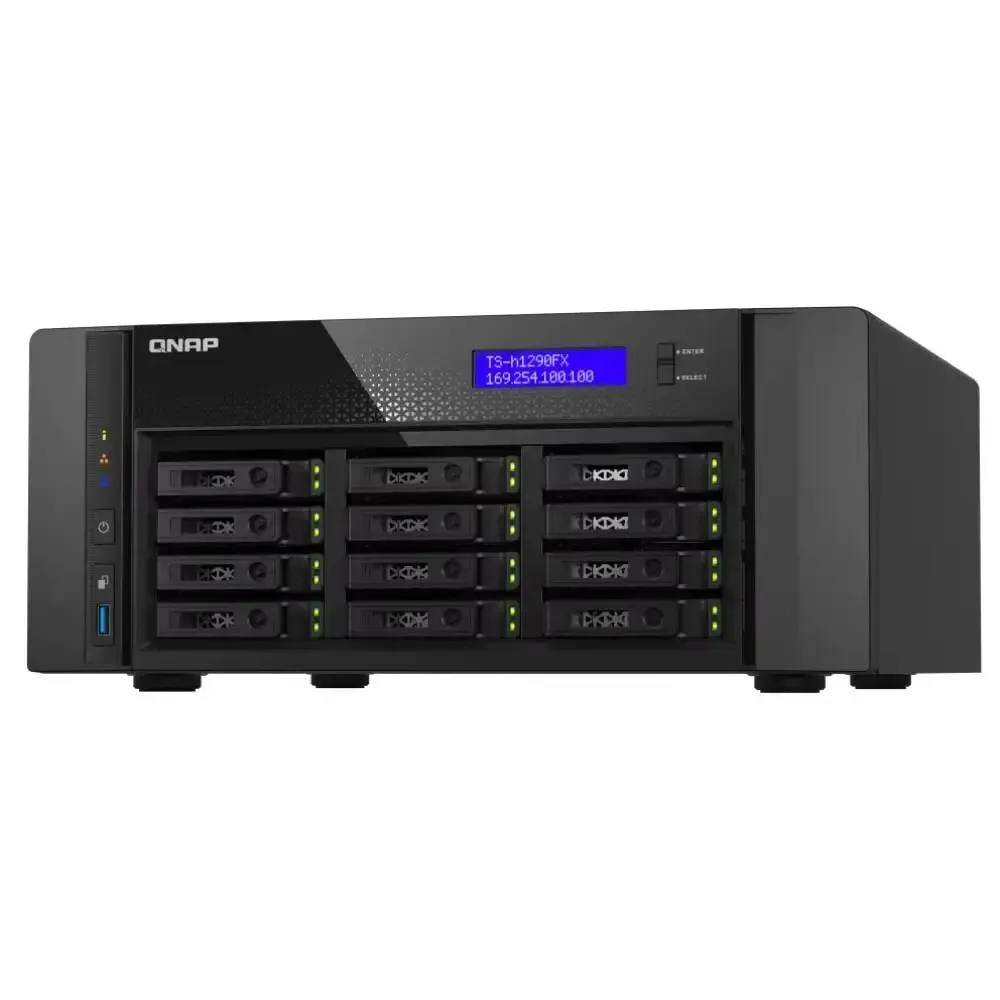 Innovative Product Design Desktop 12-bay U.2 NVMe/SATA All-flash QNAP TS-h1290FX NAS Serve