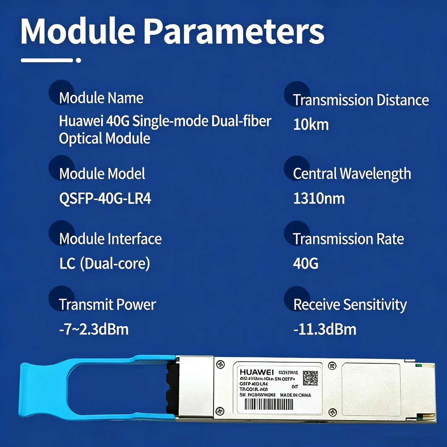40G QSFP+ Transceiver 40GBASE-LR4 1310nm 10km SMF MPO DOM Optical Transceiver Module-boxintelecom