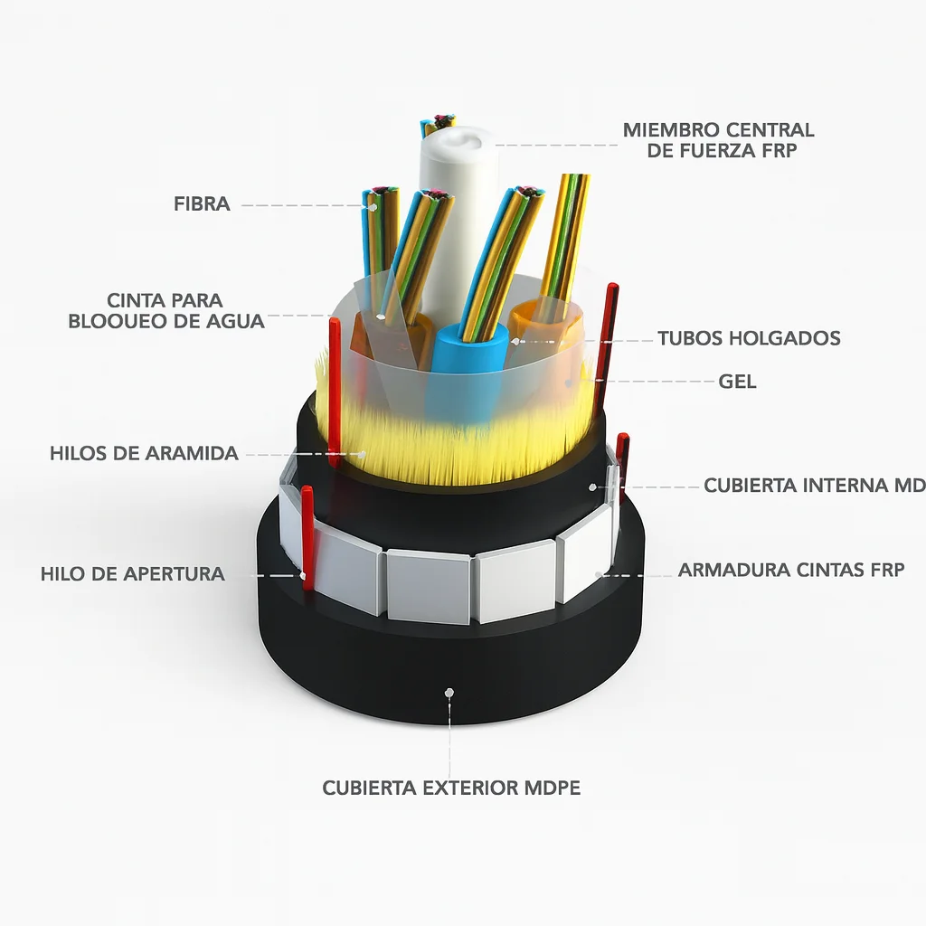Surfiber Anti-Rodent ADSS Fiber Optic Cable| All Dielectric Self Supporting| 2 Conductors| Aerial Outdoor 50m-300m Span-boxintelecom