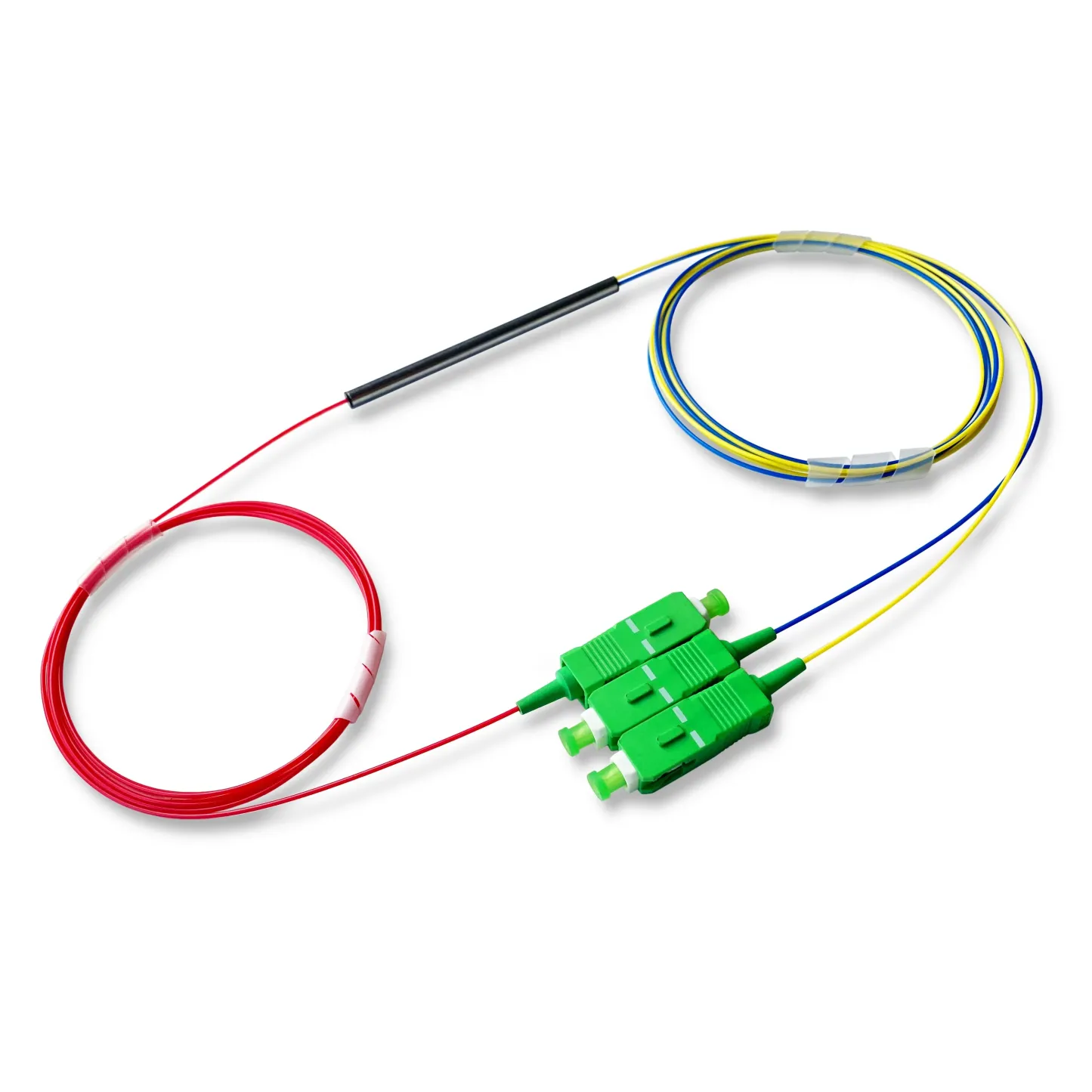 Three Window Coupler Optical Fiber Fbt Coupler with Connector 0%~100% Any Ratio 1x2 Steel Tube Type Single Mode Fusion-boxintelecom
