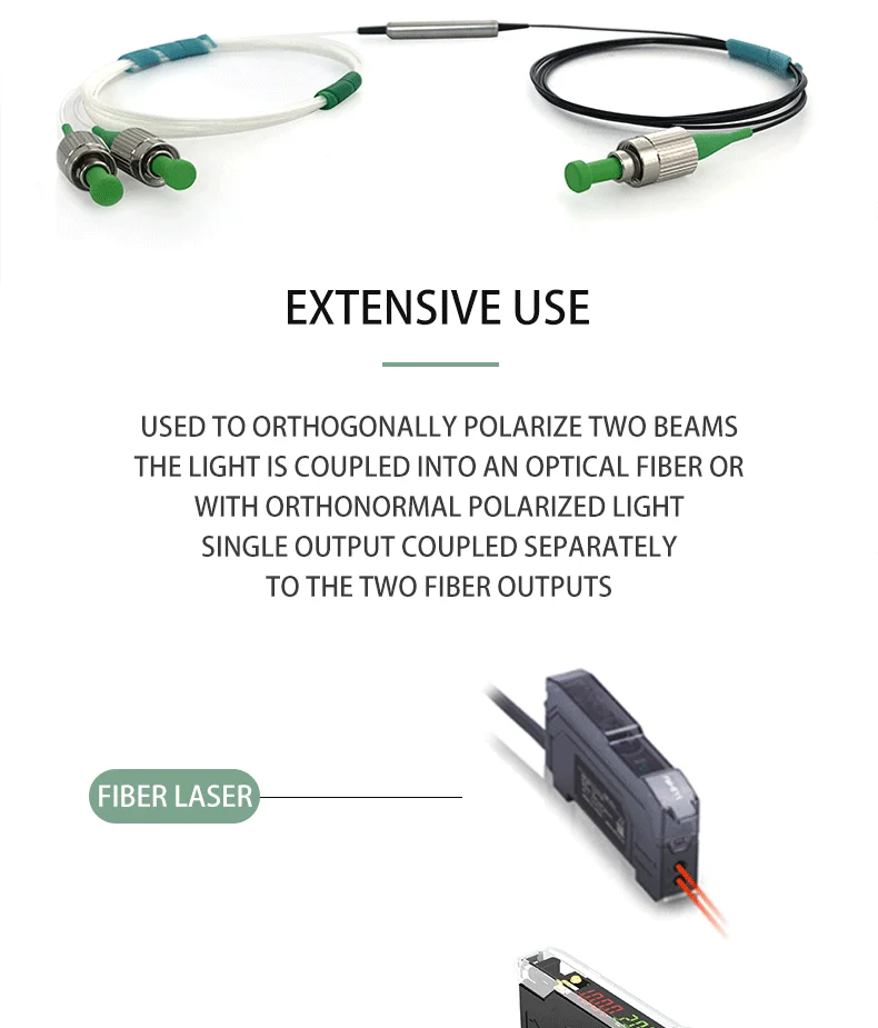 Zgtech Polarizing Fiber Beam Splitter 1310/1550 Panda Polarization Beam Synthesizer Single Mode 1*2PBS/PBC FTTX Use