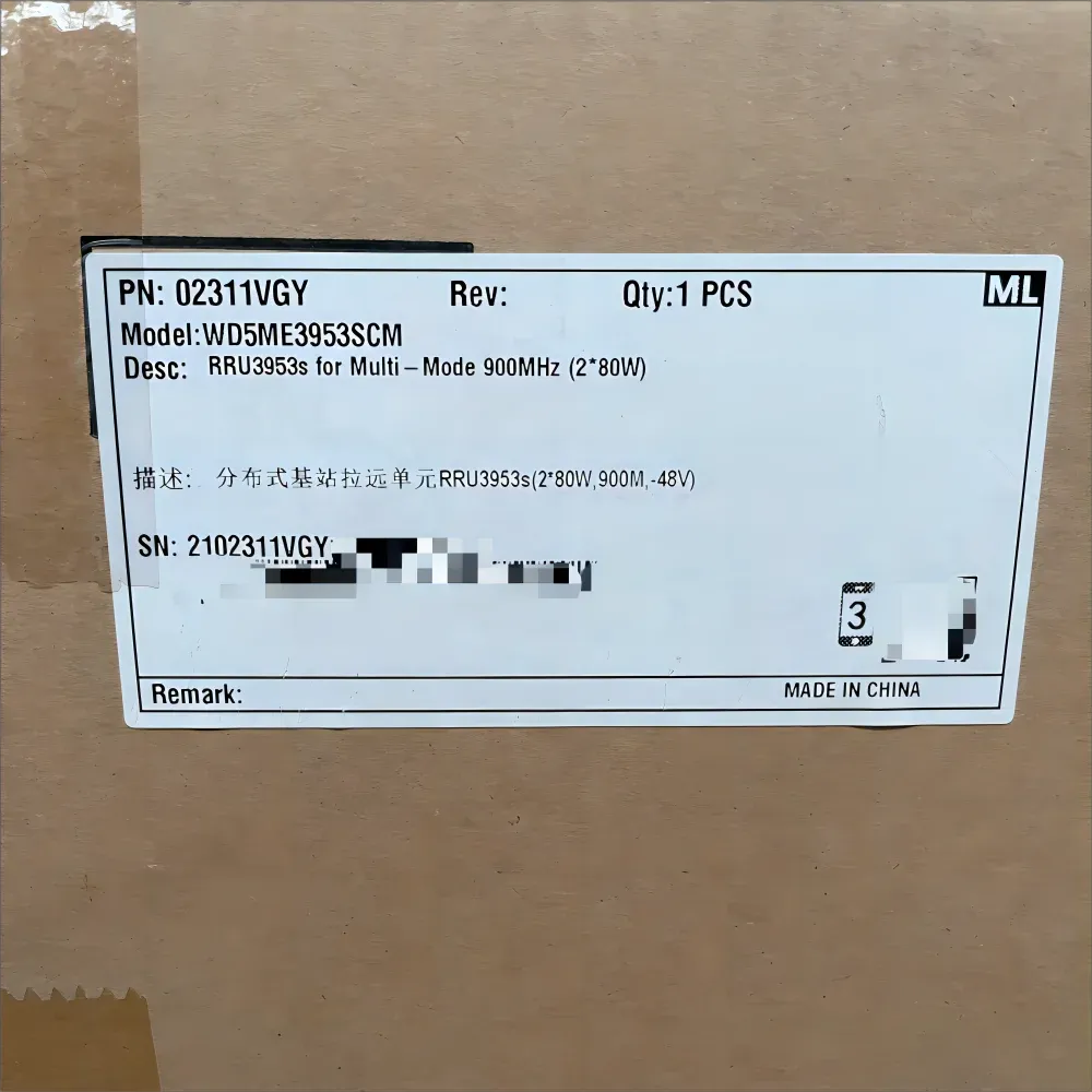 WD5ME3953SCM 02311VGY Distributed Base Station Remote Unit RRU3953s 900MHz-boxintelecom