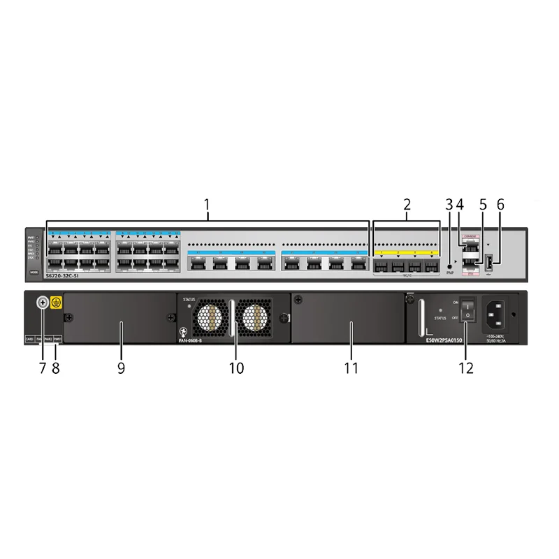 S6720-32C-SI-AC 98010715 24* 100M/1000M/2.5GE/5GE/10GE BASE-T 4*10GE SFP+ ports switch 24 port poe 0
