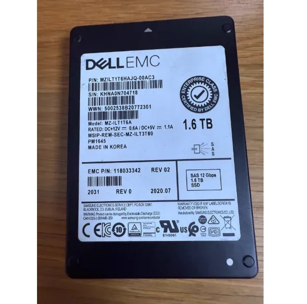 118000518 Enterprise Solid State Drive 1.92TB SAS Interface Adaptation 005052319 Storage R