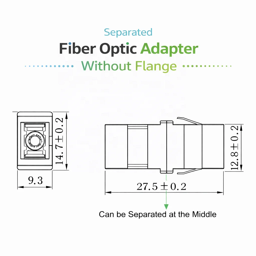 SC Simplex OS2 MM OM3 OM4 SingleMode Multimode Fiber Optic Adapter/Coupler Without Flange