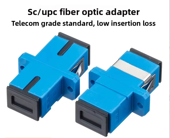 Single Core SC/UPC Fiber Optic Adapter with Flange Telecom Grade Optical Coupler for Termi