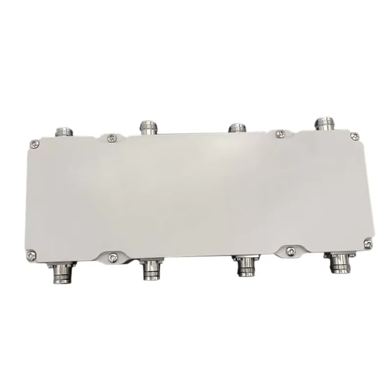 RF 380-2700MHz 4 in 4 out hybrid coupler combiner with 4.3-10 female type low PIM 160dBc  IP65 4