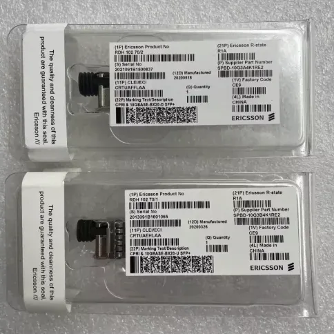 70/1 and RDH 102 70/2 Paired Single Fiber Optical Module 10GBASE-BX20-U/D SFP+