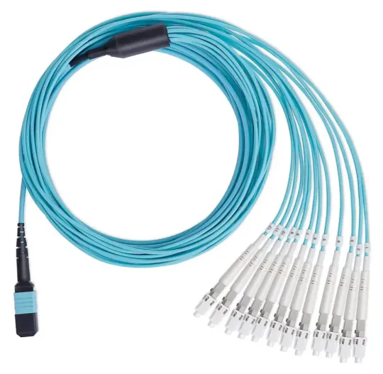 NECERO MPO/MTP Jumper LC OM3/OM4 8/12/24f G657A1 Fiber Optic Patch Cord