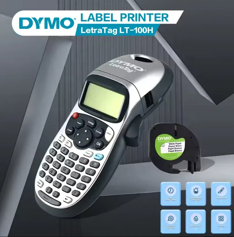 Label Maker Typewriter LT-100H Thermal Printers 12mm Width Dymo Label Printer Portable Han