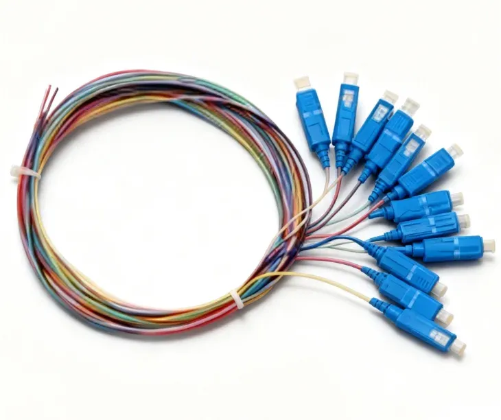 12 Core SC/FC/LC/ST Singlemode Pigtail Fiber Optic Cable - Telecom-Grade Bundle Fiber Patc