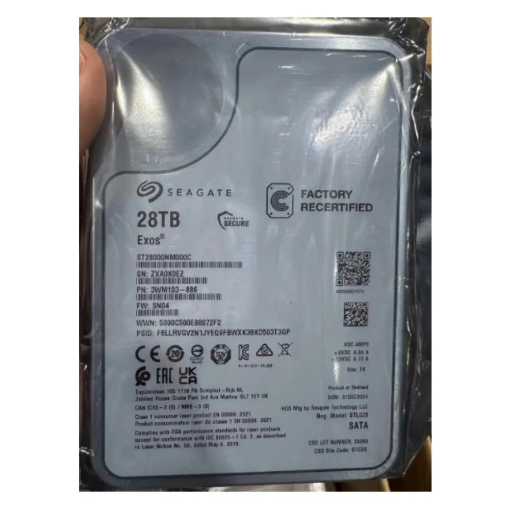 ST Recertified Exos X 28TB ST28000NM000C 3.5 HDD SATA 6Gb/s Internal Hard Drive CMR 7200 RPM 512MB Cache-boxintelecom