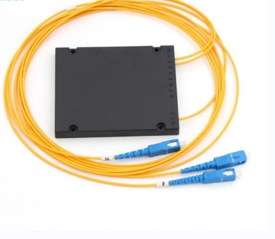 Fiber Optical PLC Splitters 1*2 Way ABS Box SC/UPC Fiber Optic Splitter FTTH GPON EPON