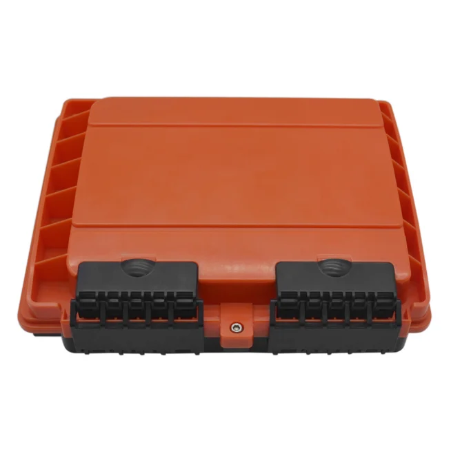 Orange ABS PC Fiber Optic Distribution Box, 16 SC Ports FTTH Indoor Flame-Retardant Enclosure