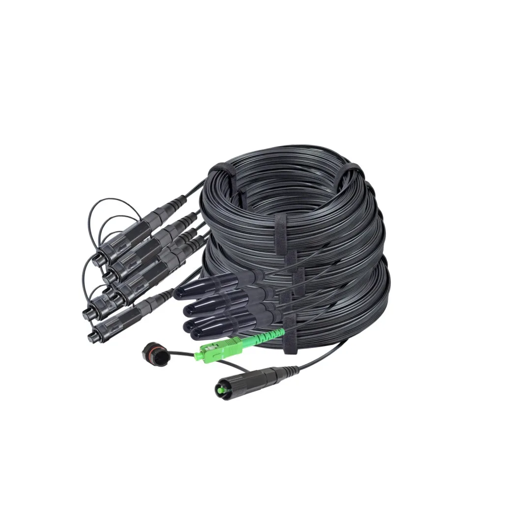 IP68 Outdoor Waterproof Hardened LC Armored Fiber Optic Patch Cord Assembly Pullable Push 
