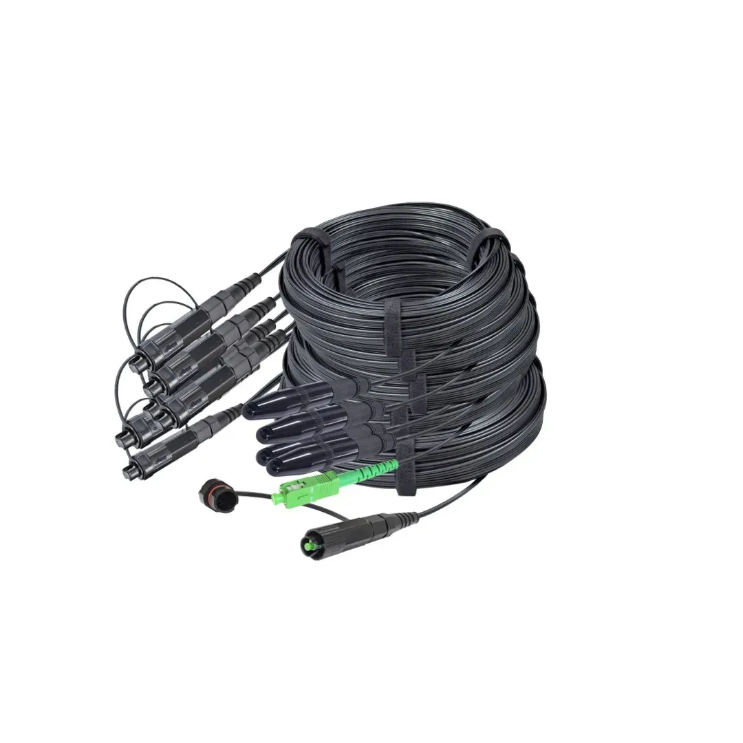 IP68 Outdoor Waterproof Hardened LC Armored Fiber Optic Patch Cord Assembly Pullable Push 