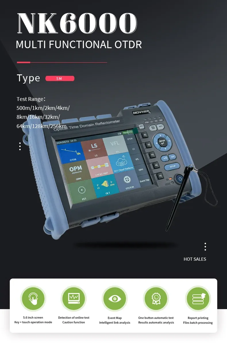 NK6000 OTDR Noverk Optical Time Domain Reflectometer OTDR Meter Handheld Nk6000 Multifunct