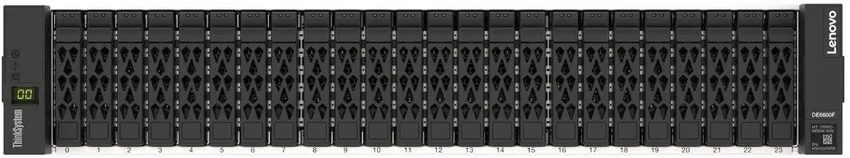 Lenovo ThinkSystem All-NVMe Array With 4x 25 GbE SFP28 Onboard Ports for DE6600F Storage