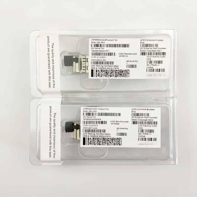 70/1 and RDH 102 70/2 Paired Single Fiber Optical Module 10GBASE-BX20-U/D SFP+
