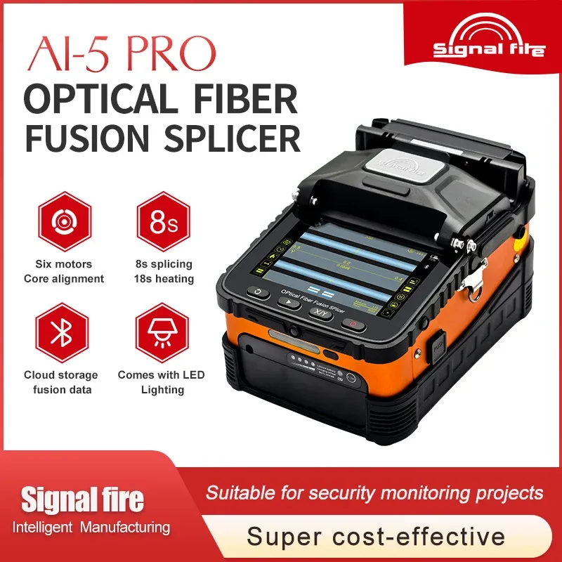 Signal Fire Six Motor  FTTH Ai5 Electromechanical Core to Core Alignment Fiberai-5pro  Fusion Splicer Welding Machine signal-boxintelecom